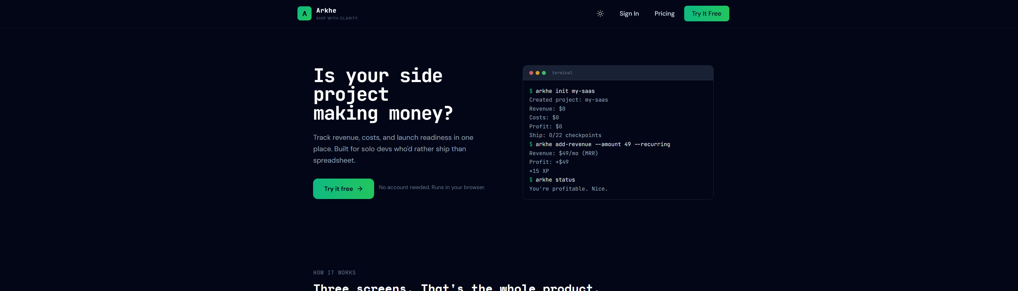 Arkhe app screenshot